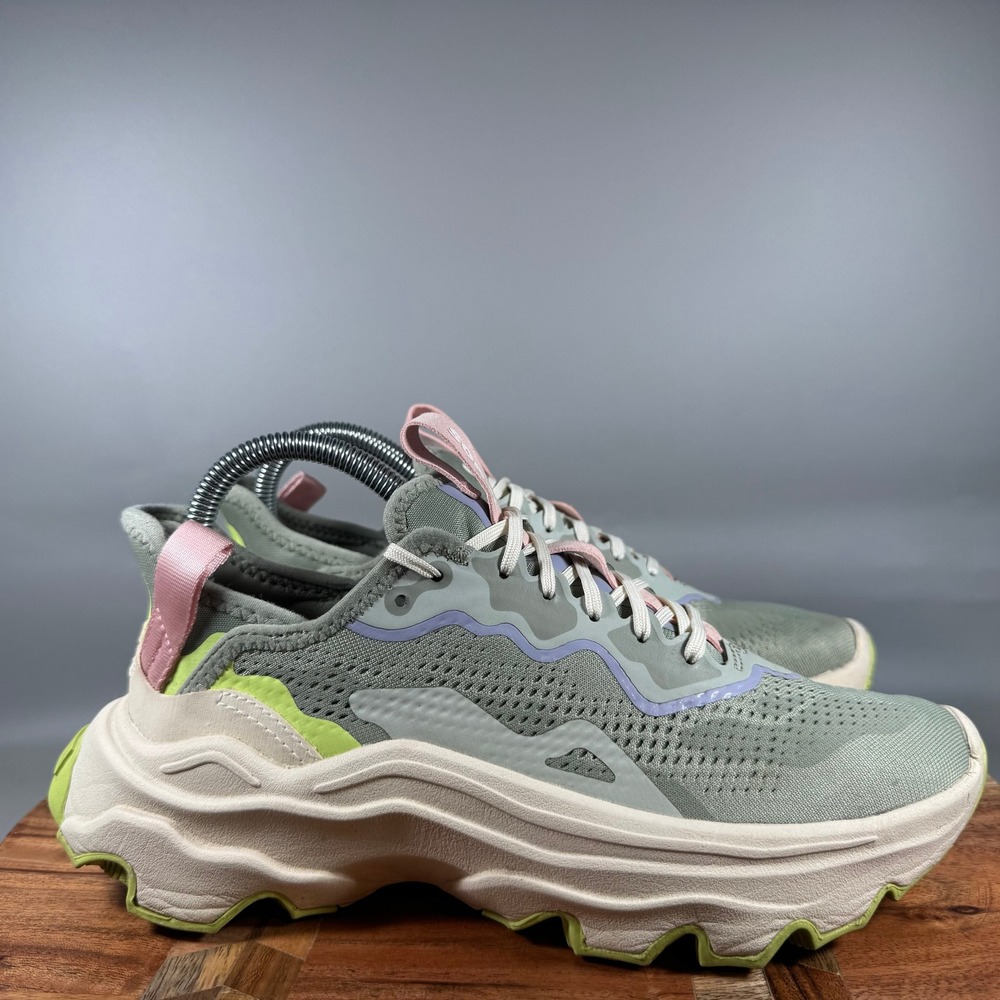 Sorel Kinetic Impact II Lace Sneakers Sage Green Pink NL4689-348 Womens 8